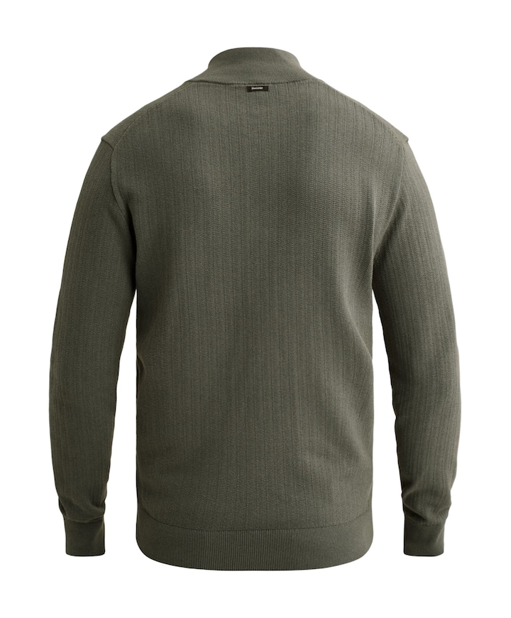 Heren trui met rits groen
