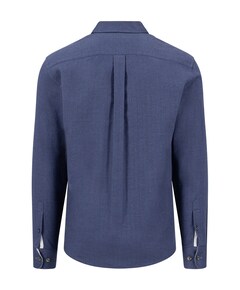 Heren overhemd lange mouw blauw