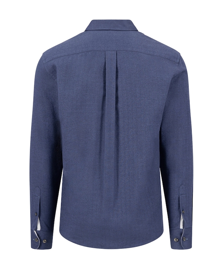 Heren overhemd lange mouw blauw
