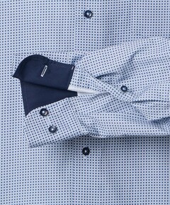 Heren overhemd lange mouw blauw