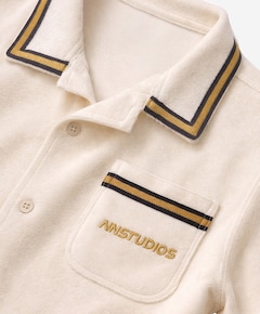 Jongens overhemd korte mouw beige