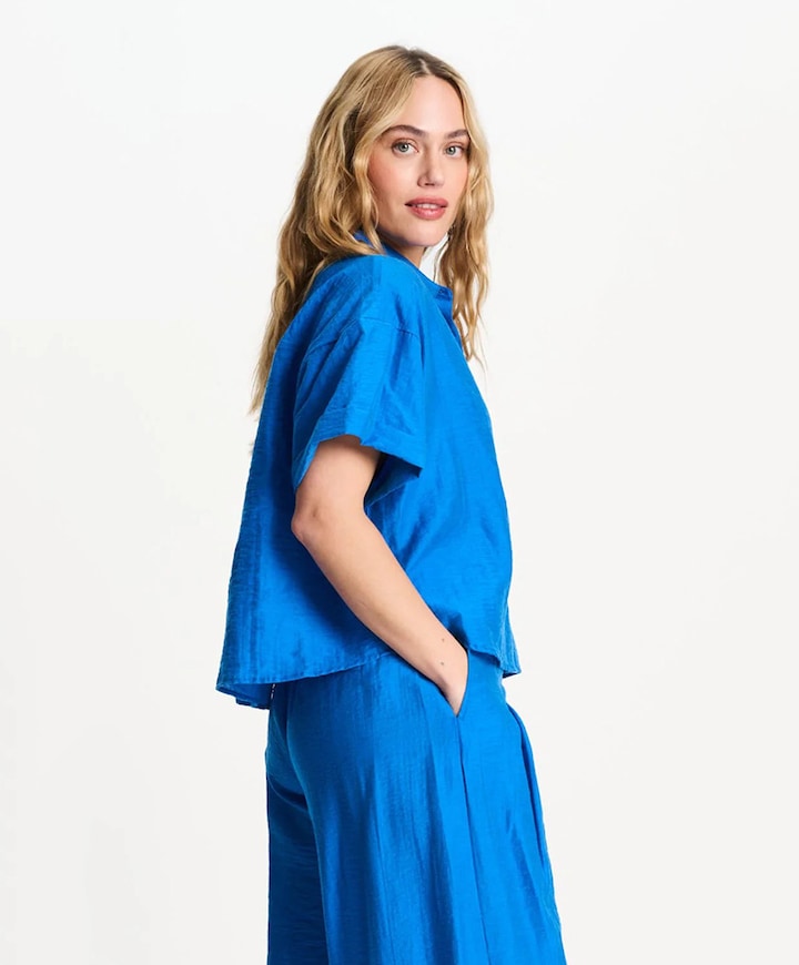 Dames blouse blauw