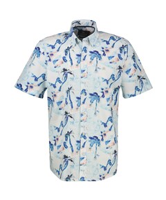 Overhemd korte mouw blauw