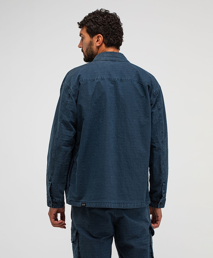 Heren overshirt blauw