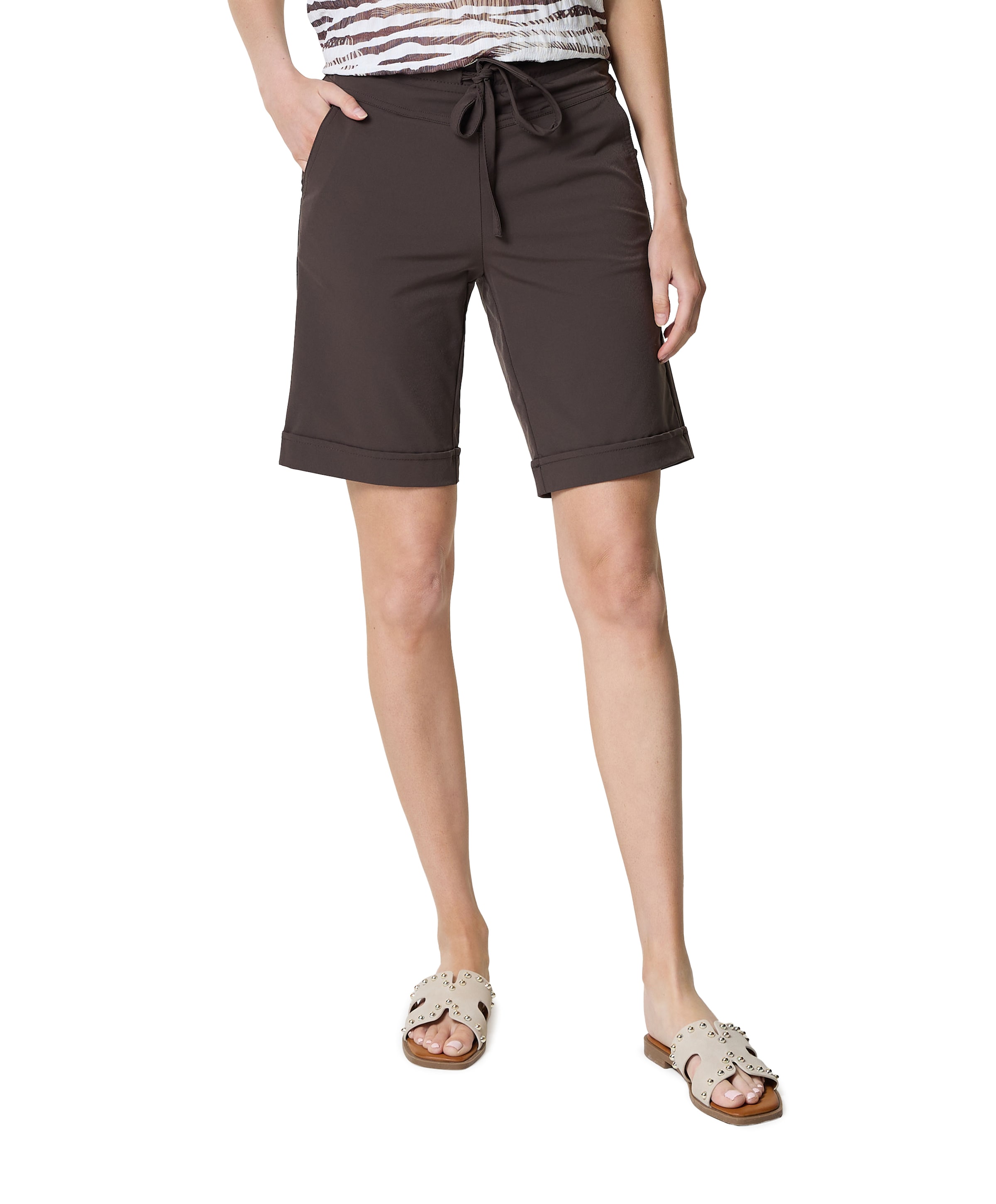 travel uni dames korte broek bruin