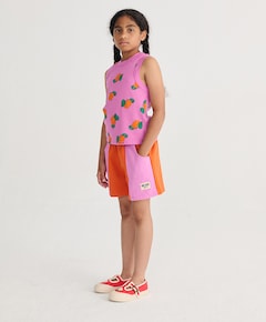 Colorblock woven uniseks korte broek rood