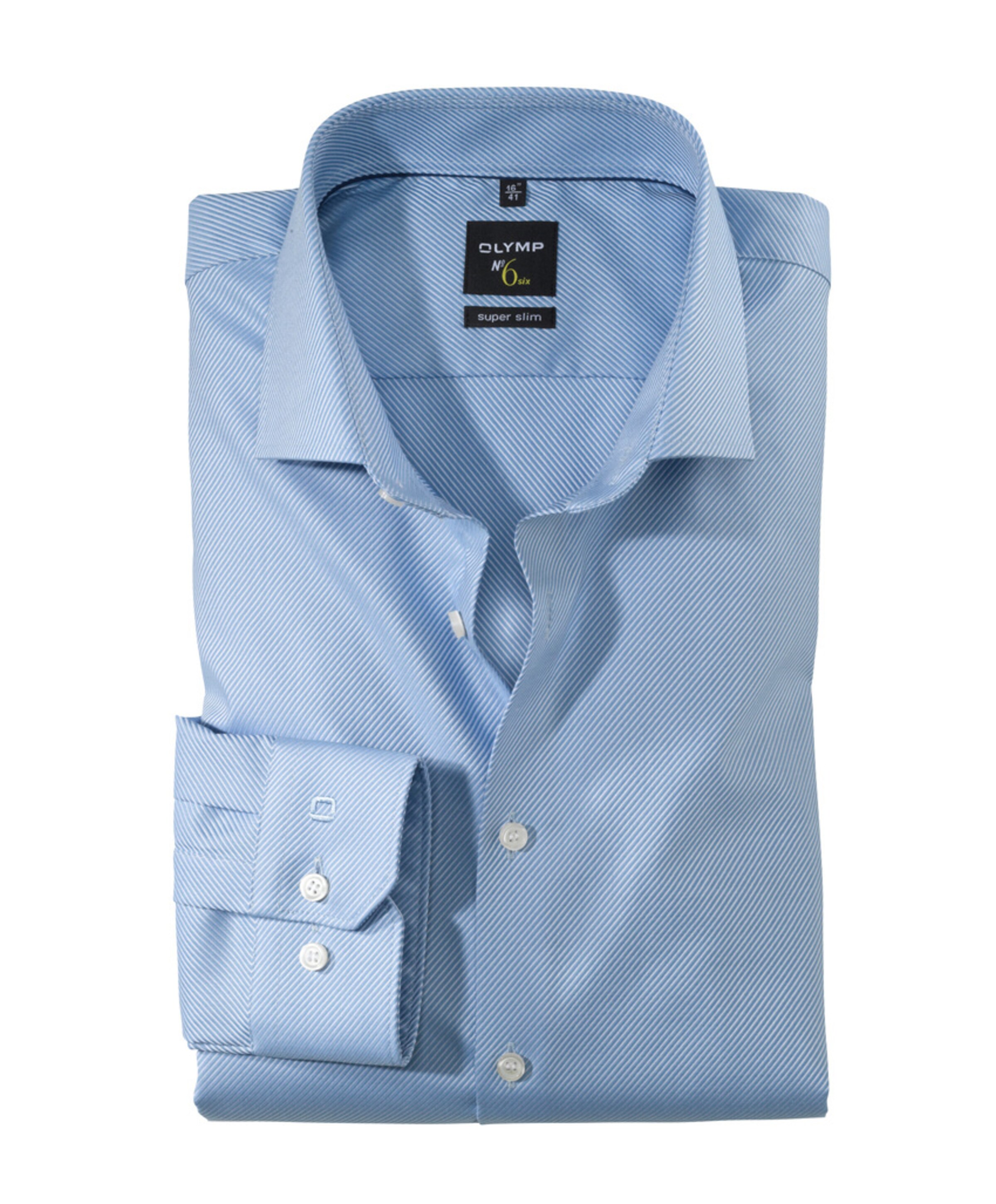 Heren overhemd lange mouw blauw