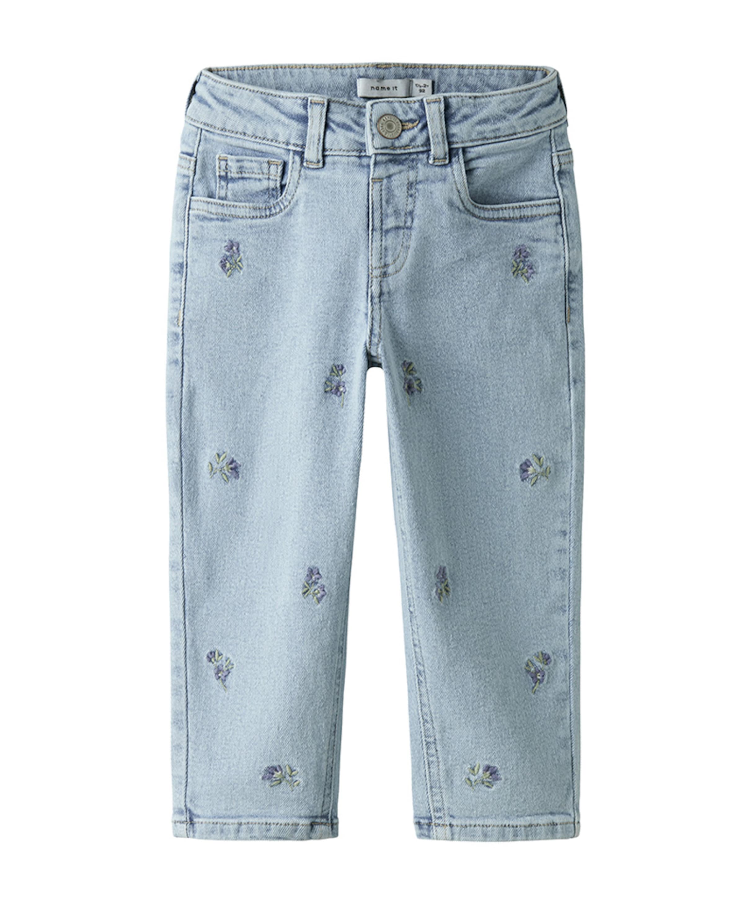 NMFBELLA MOM EMB JEANS 1224-FR NOOS meisjes jeans blauw