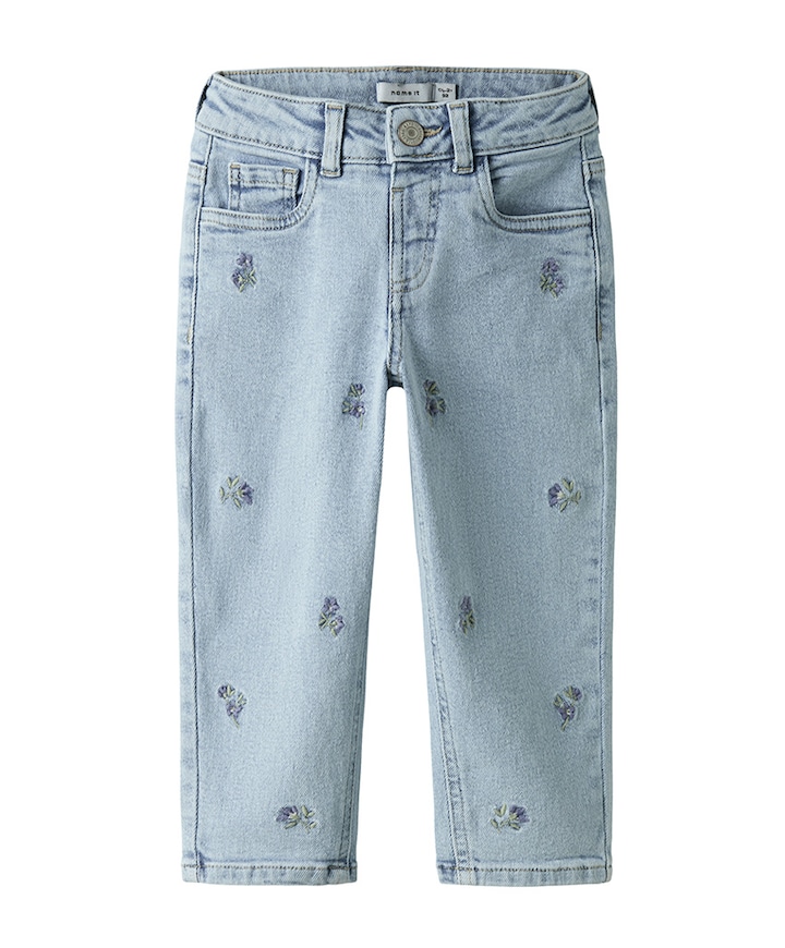 NMFBELLA MOM EMB JEANS 1224-FR NOOS meisjes jeans blauw