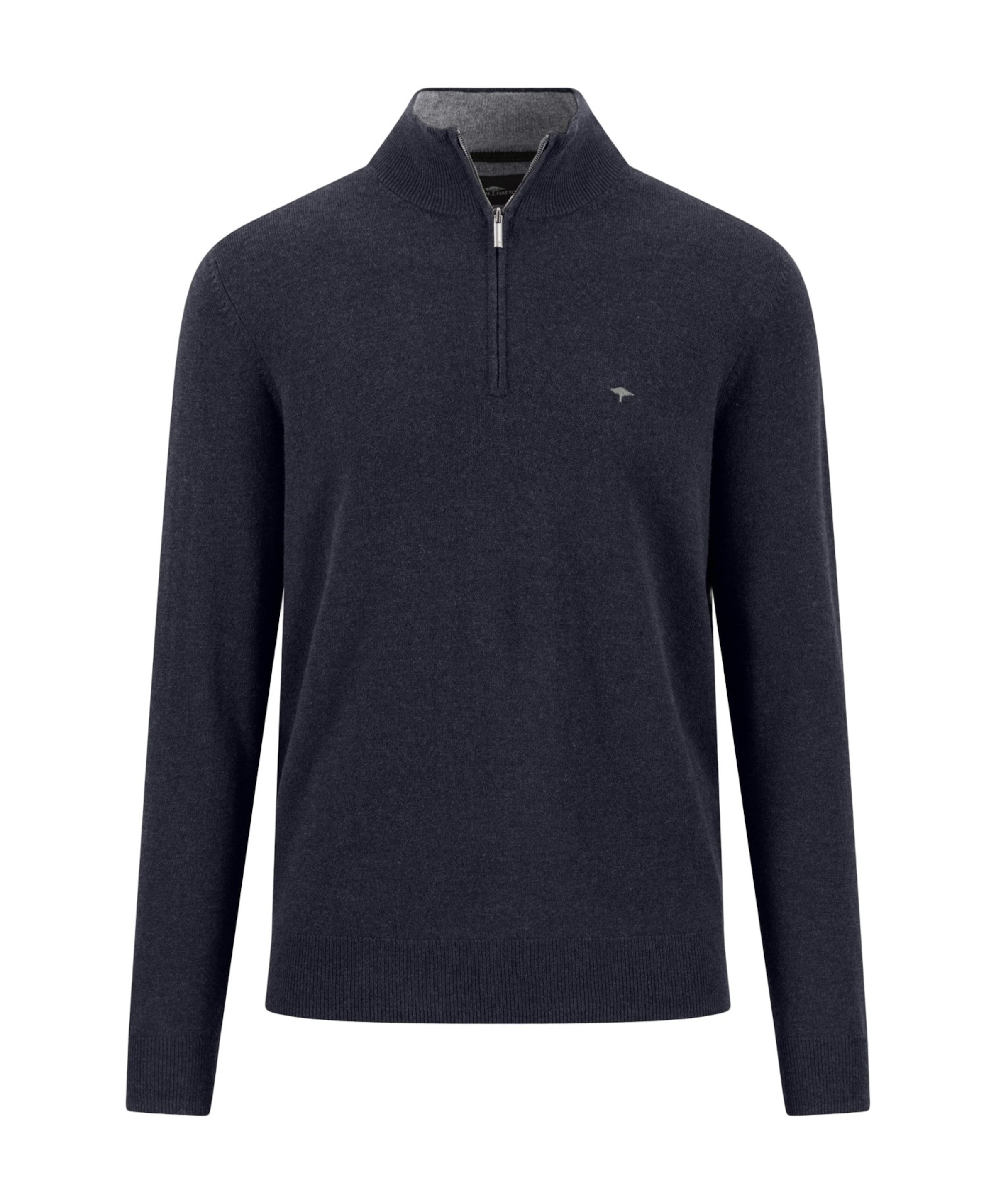 Heren trui met rits blauw