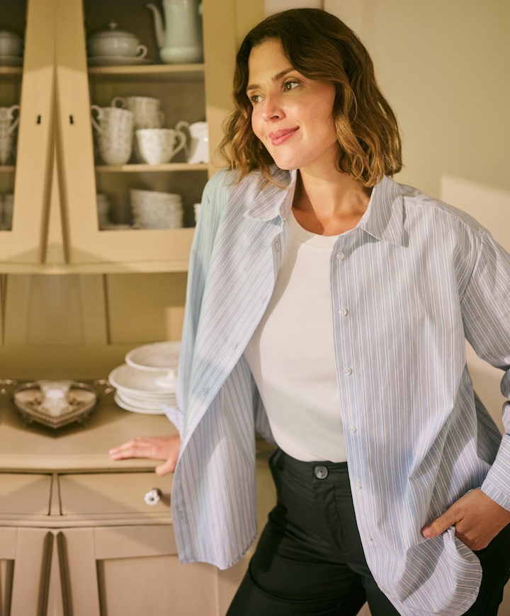 Dames blouse blauw
