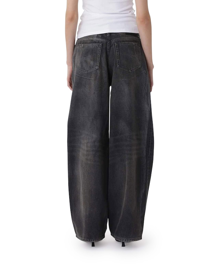 Lyon Coated 80s Black W jeans zwart