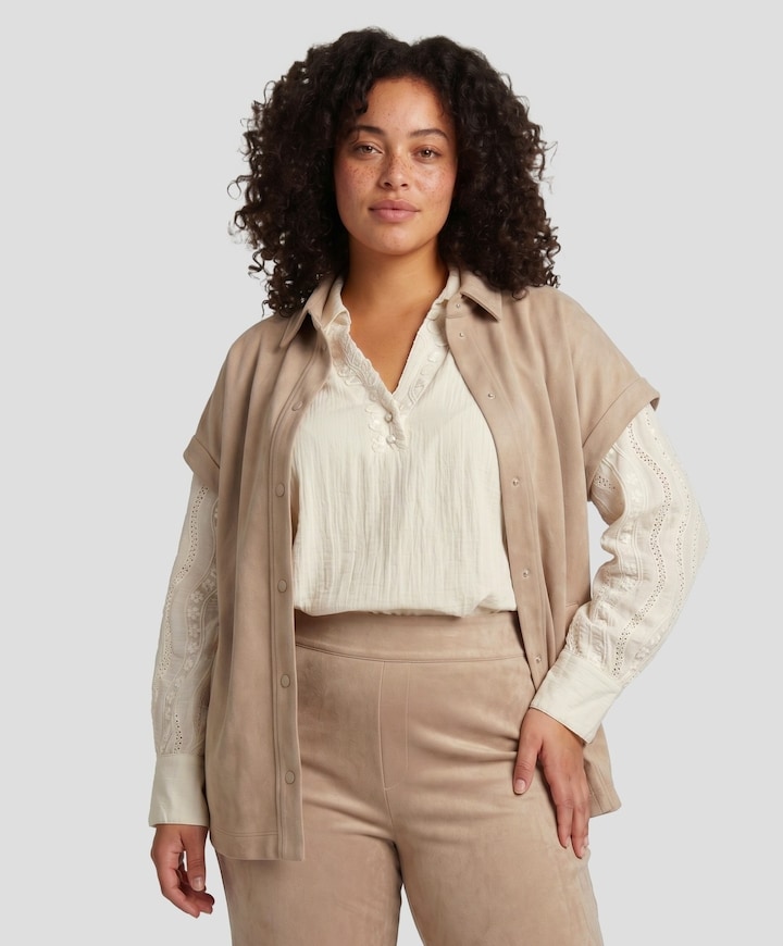 Dames gilet beige
