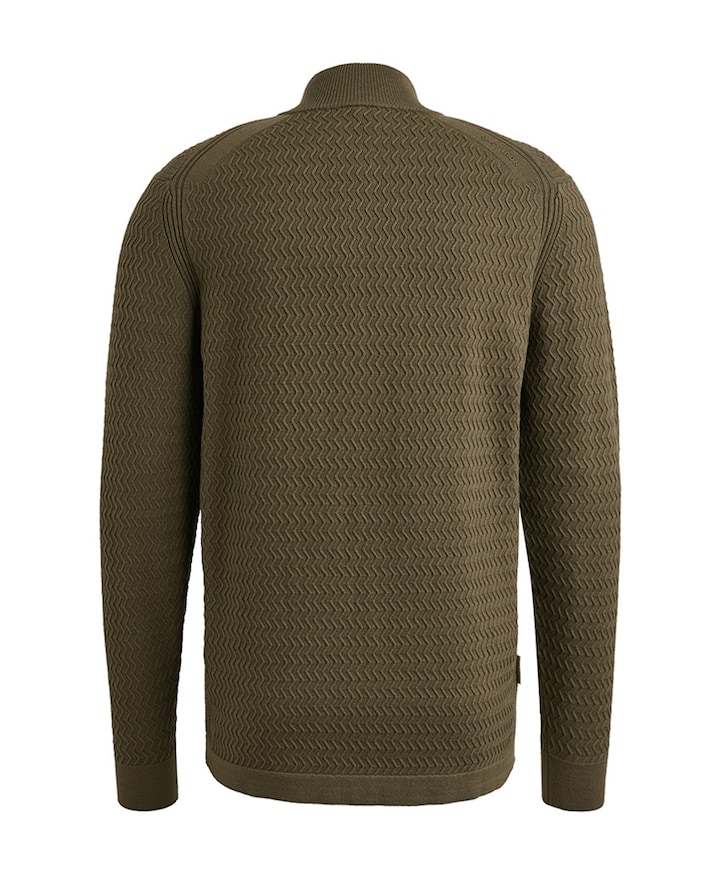 Heren trui met rits groen