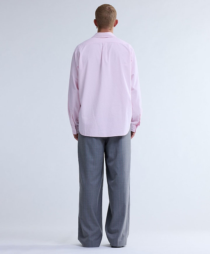 Heren overhemd lange mouw roze