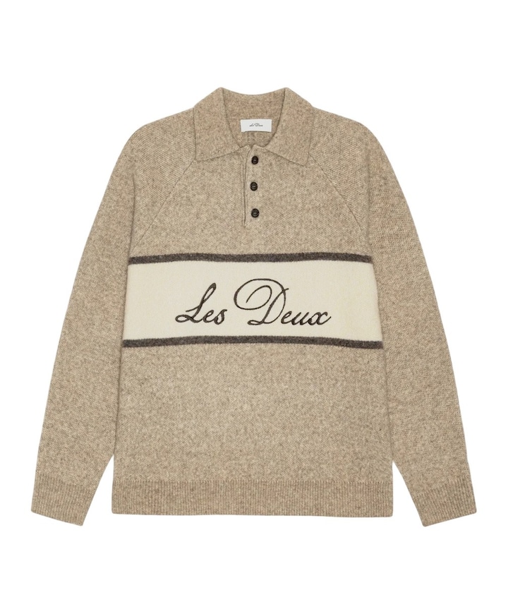 Heren polo beige