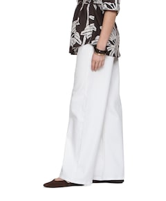 Pants wide leg dames broek ecru