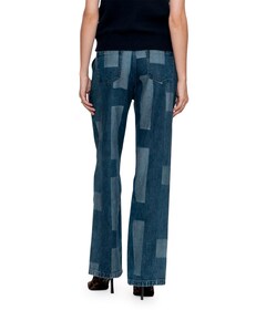 Patchwork jeans blauw