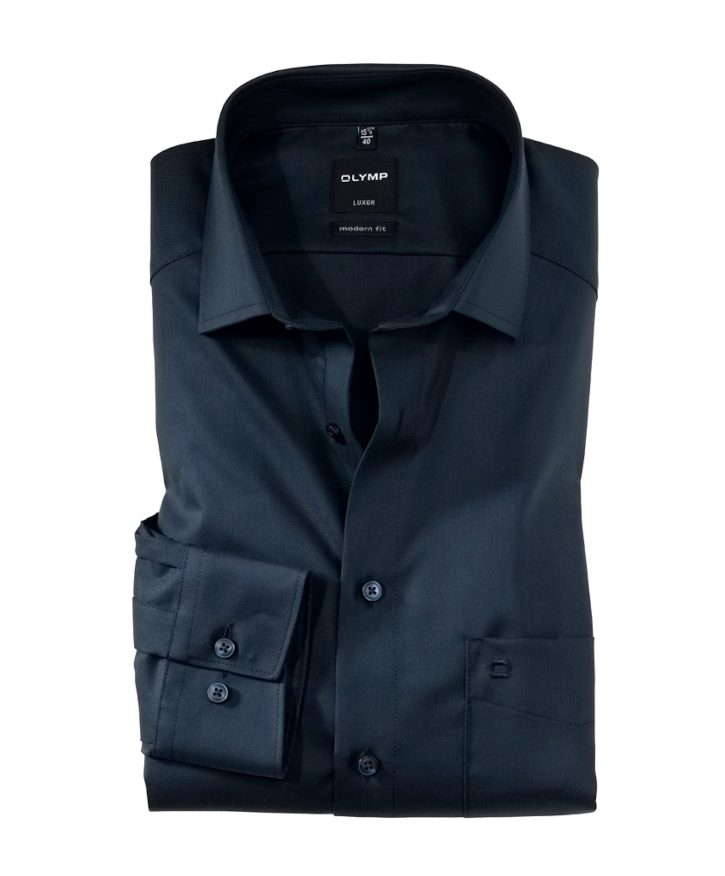 Heren overhemd lange mouw blauw