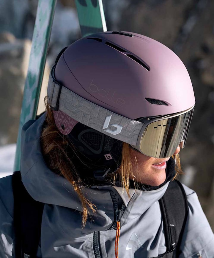 Skihelm roze