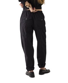 Loose Breezy cotton canvas dames broek zwart