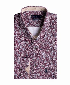 Heren overhemd lange mouw bordeaux