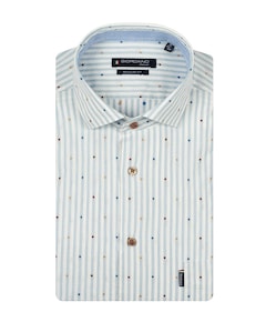 Heren overhemd lange mouw blauw