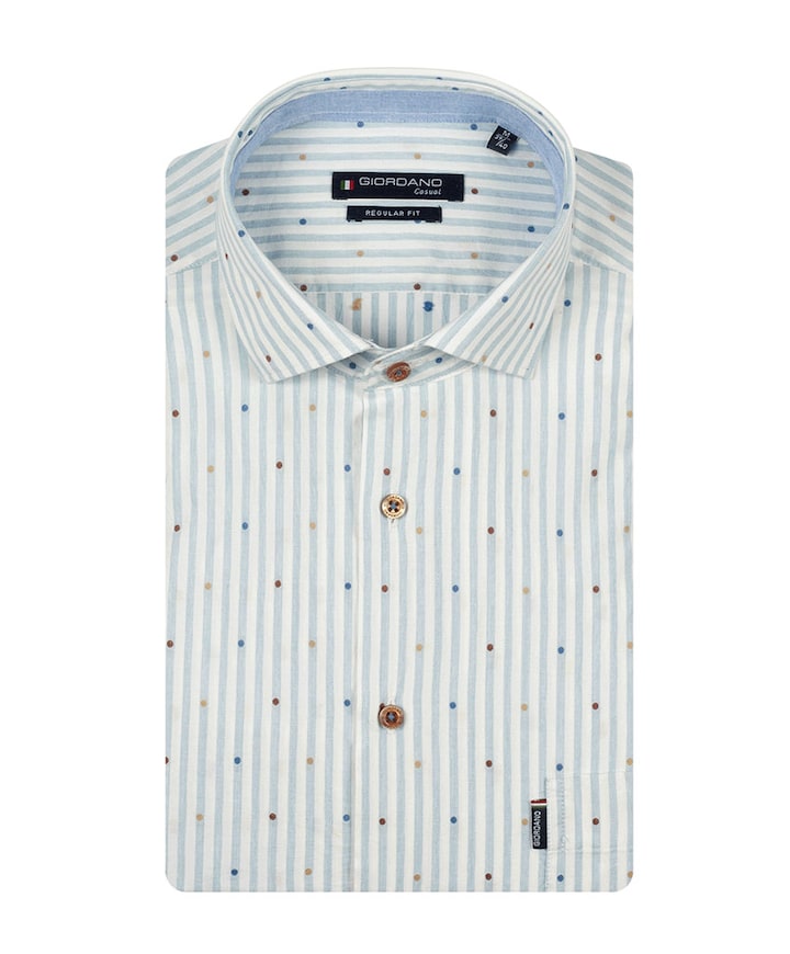 Heren overhemd lange mouw blauw