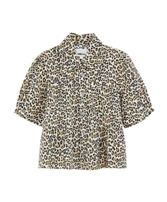 Meisjes blouse korte mouw bruin