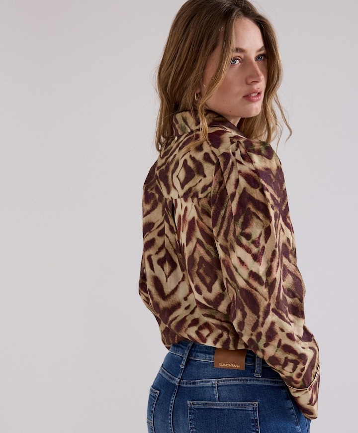 Dames blouse bruin