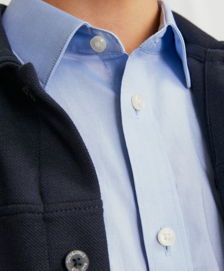 Jongens overhemd lange mouw blauw