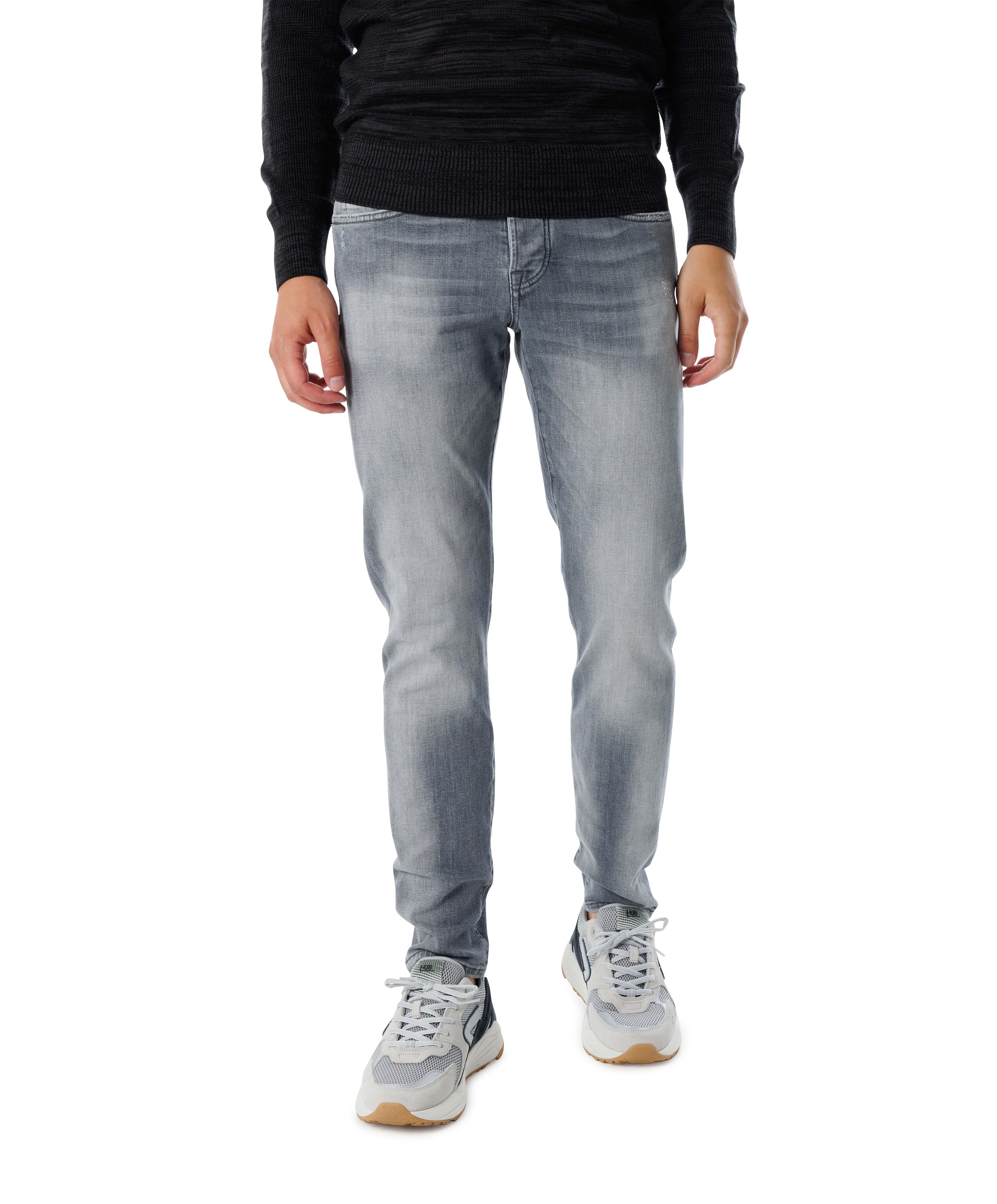 Tapered fit heren jeans grijs