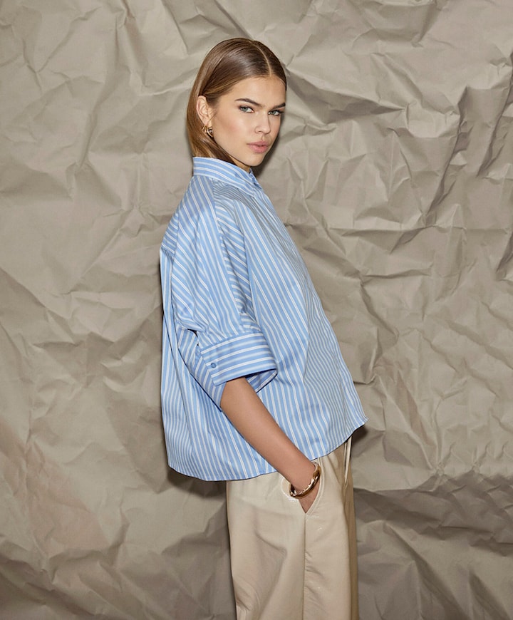 Dames blouse blauw