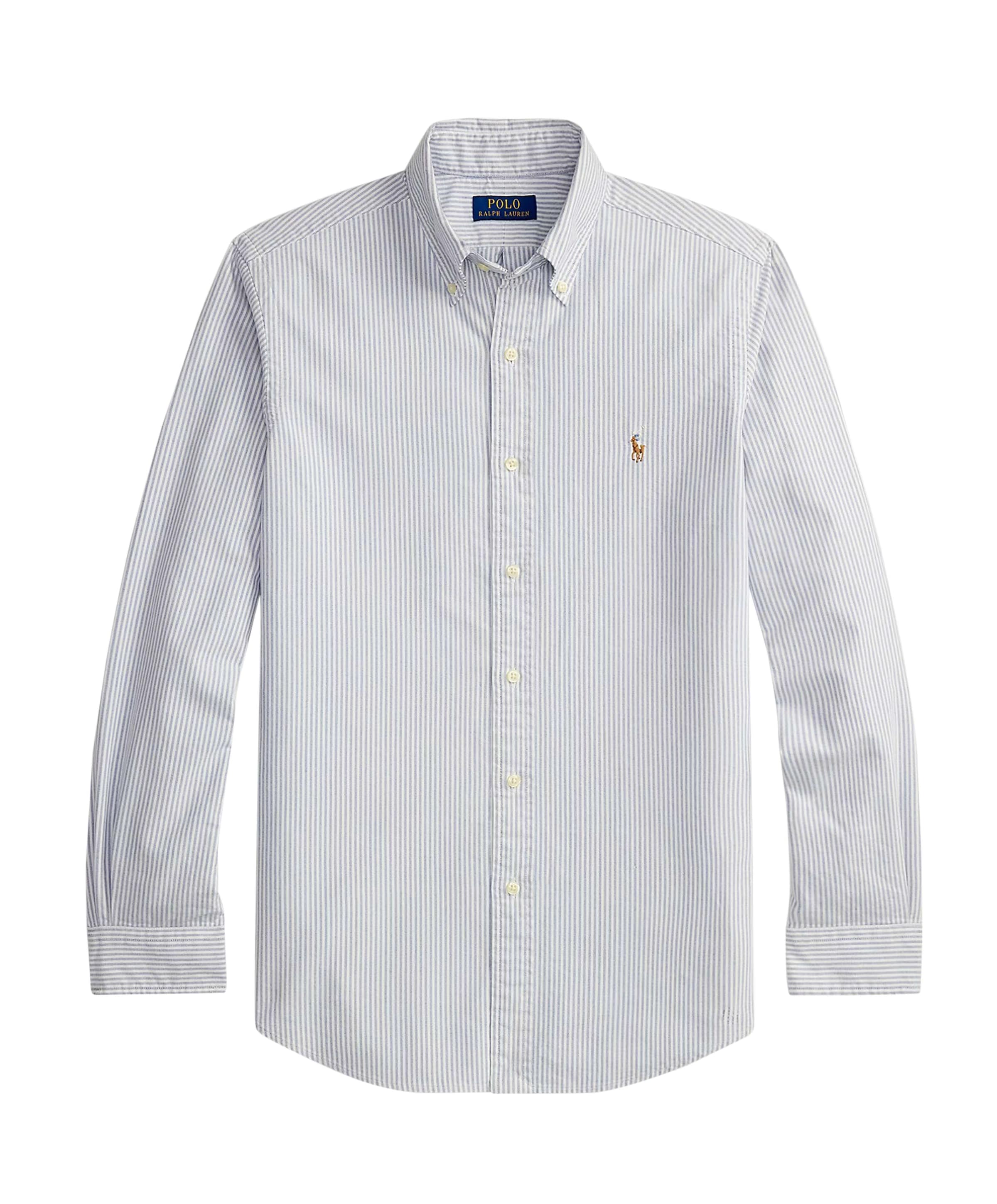 Heren overhemd lange mouw blauw