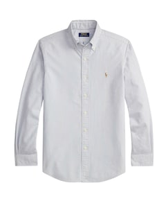 Heren overhemd lange mouw blauw