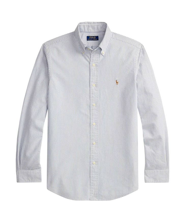 Heren overhemd lange mouw blauw