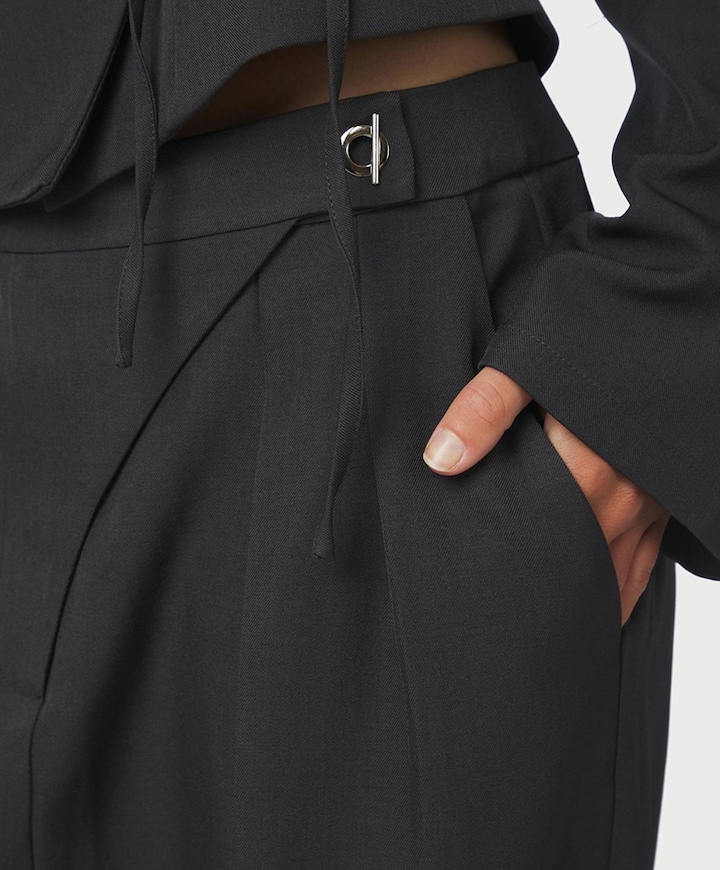 Zalka Eyelet dames broek grijs