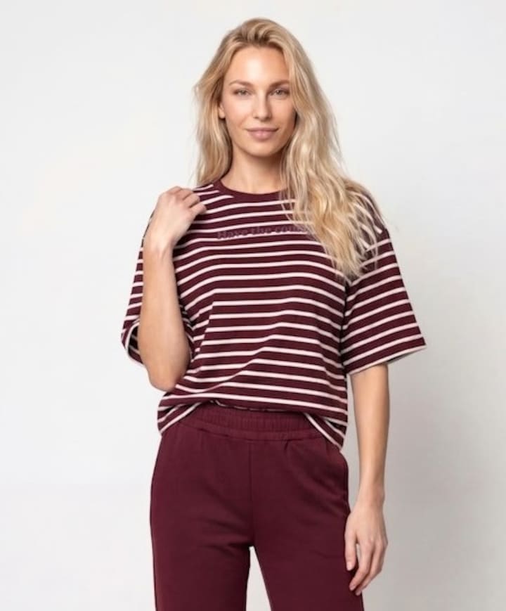Dames T-shirt bordeaux
