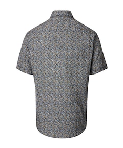 Heren overhemd korte mouw blauw