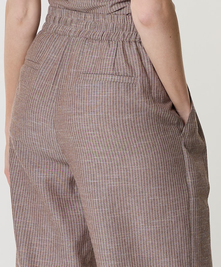 JihoCC Stripe LL Pant dames broek bruin