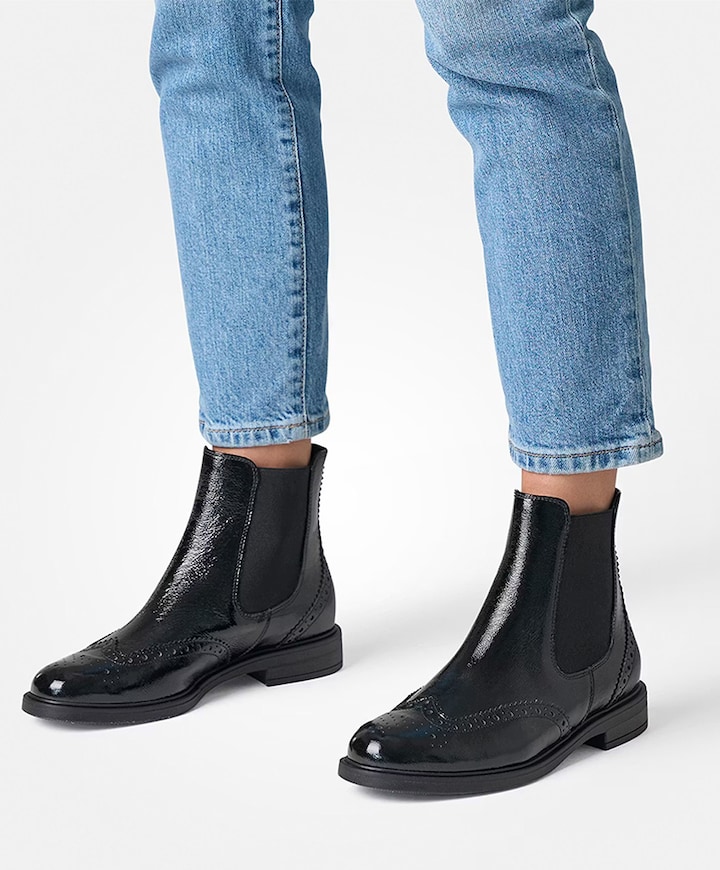 dames enkellaarzen zwart