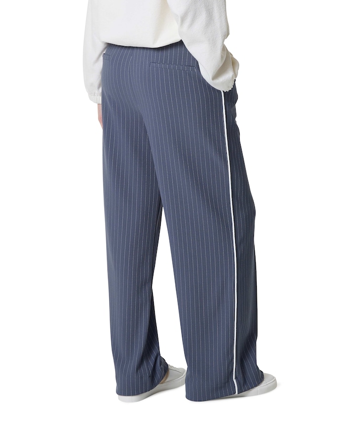 Wide leg tape dames broek blauw