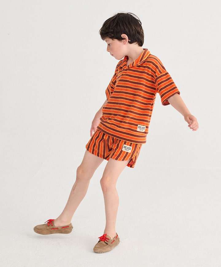 Striped Brick terry cloth shorts jongens korte broek oranje
