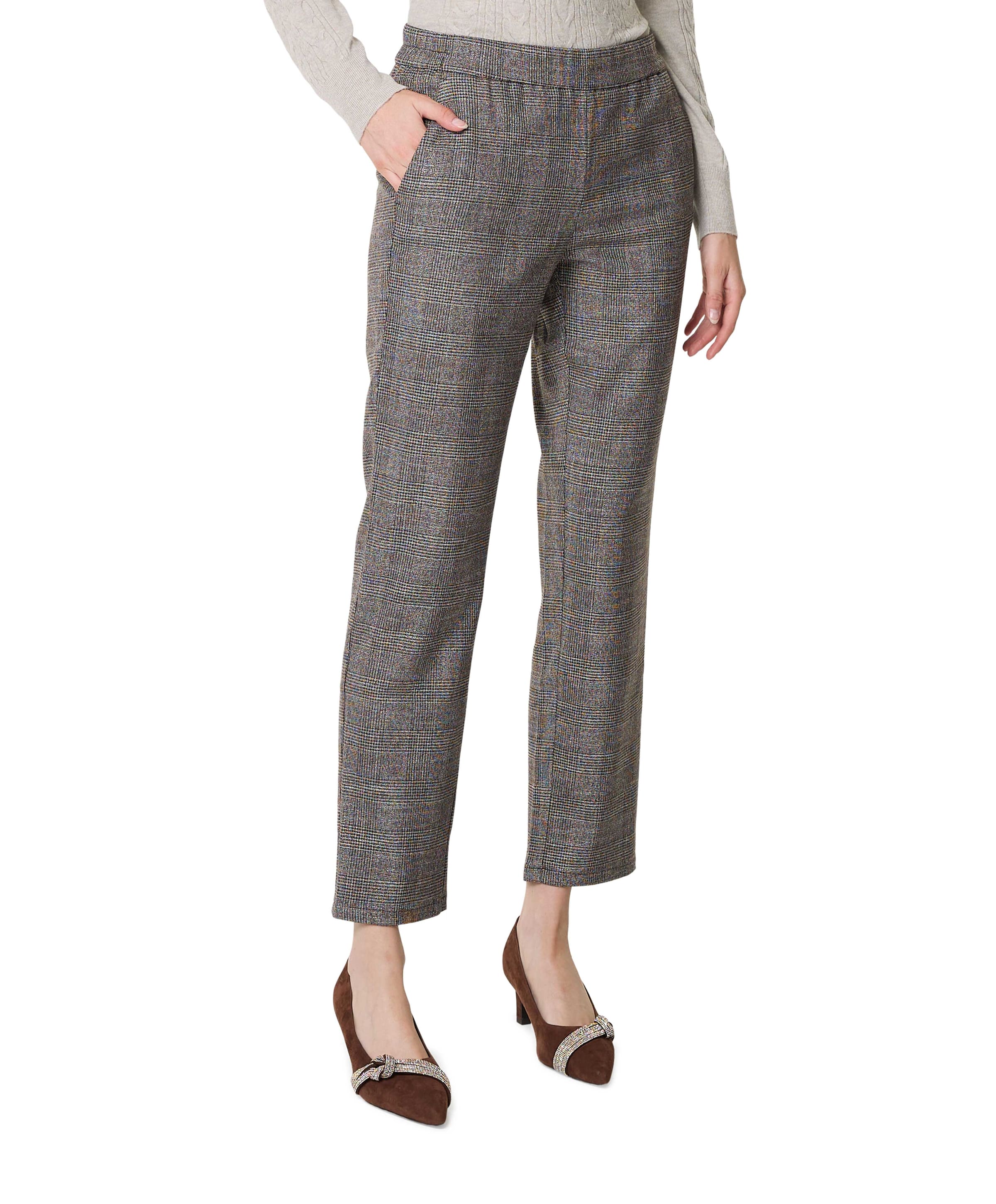 Wide leg dames broek bruin