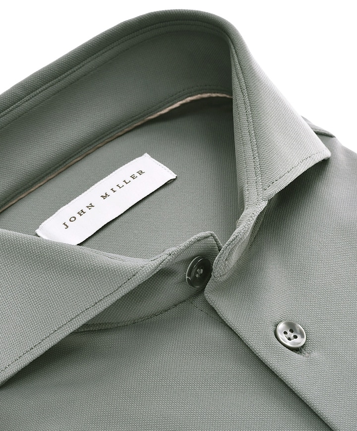 Heren overhemd lange mouw grijs