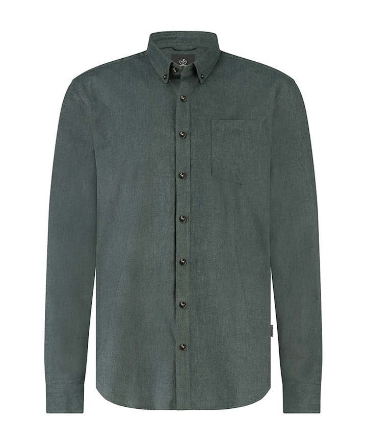 Heren overhemd lange mouw groen