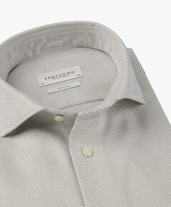 Heren overhemd lange mouw beige