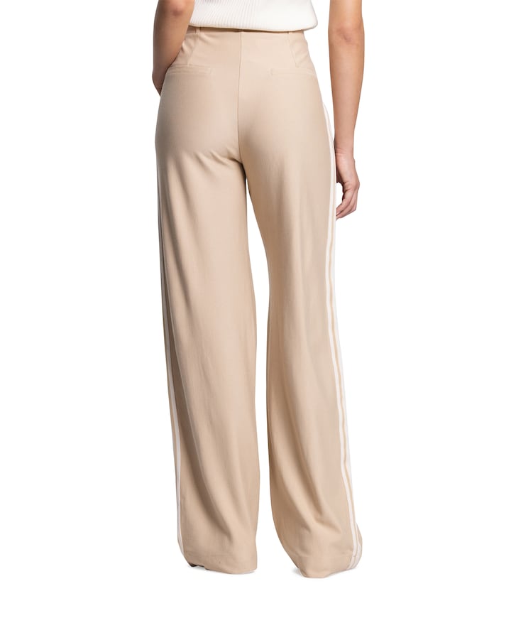 ALEIDAS HV 415 wide leg tape at side dames broek beige