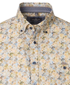 Heren overhemd korte mouw geel