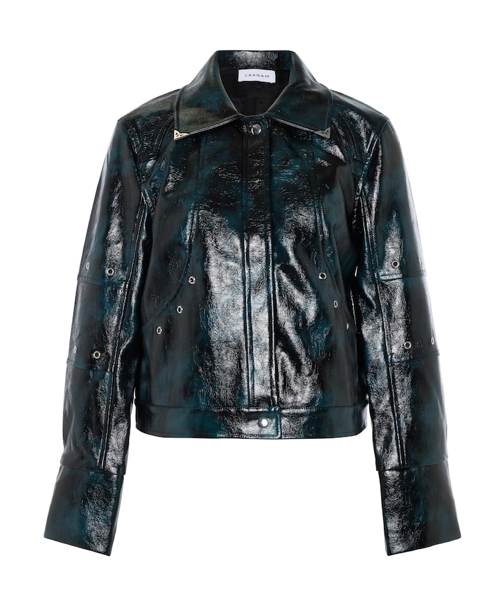 Dames leren jas groen